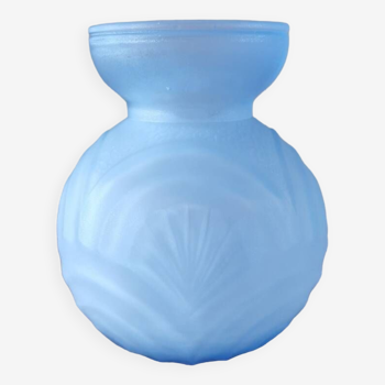 Art deco vase blue glass paste