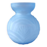 Art deco vase blue glass paste