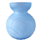 Art deco vase blue glass paste