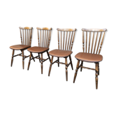 Ensemble de 4 chaises a barreaux estampillées Baumann