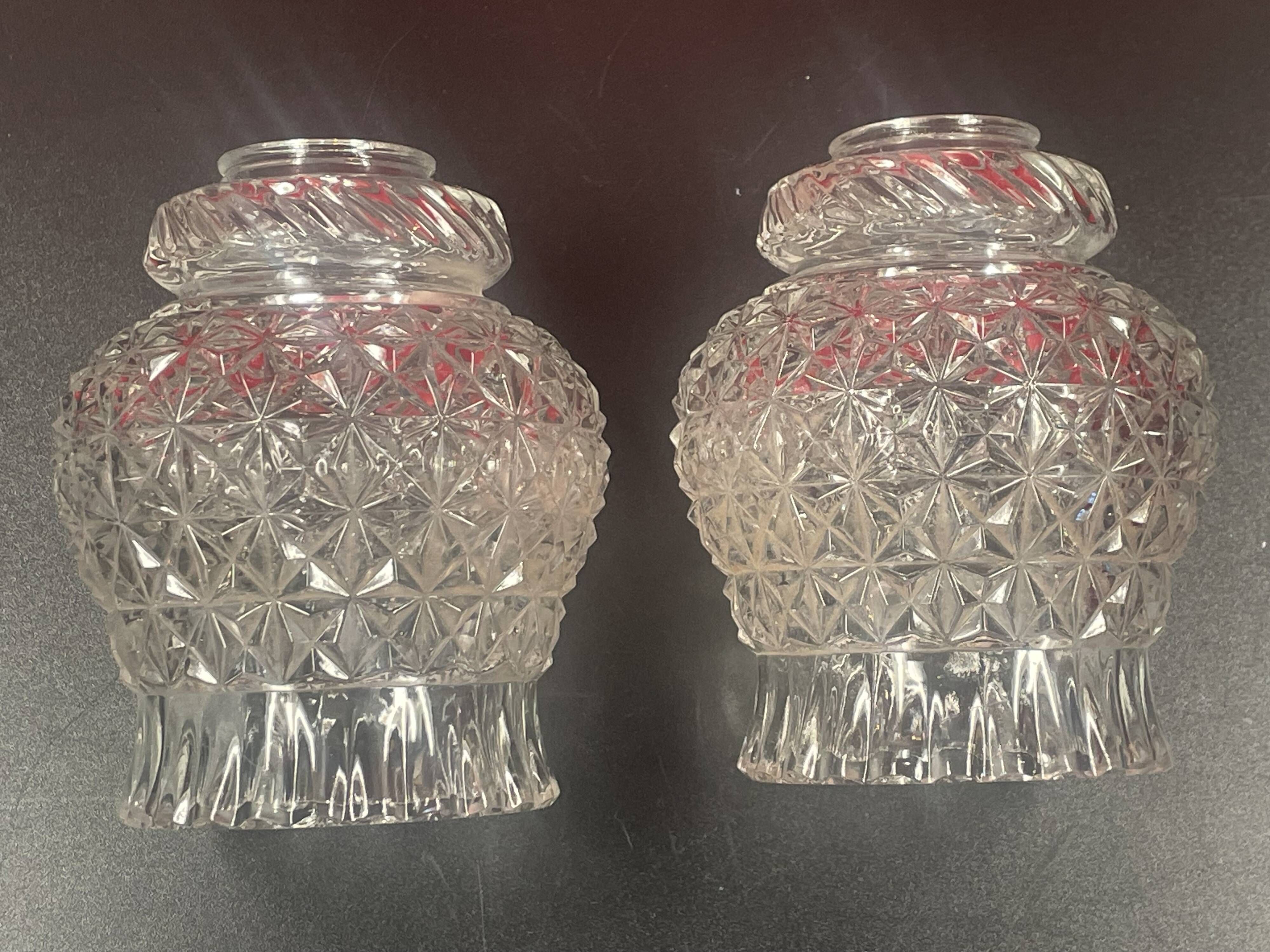 lampshade, wall glass ceiling light circa 1960 - 20th - set of 2