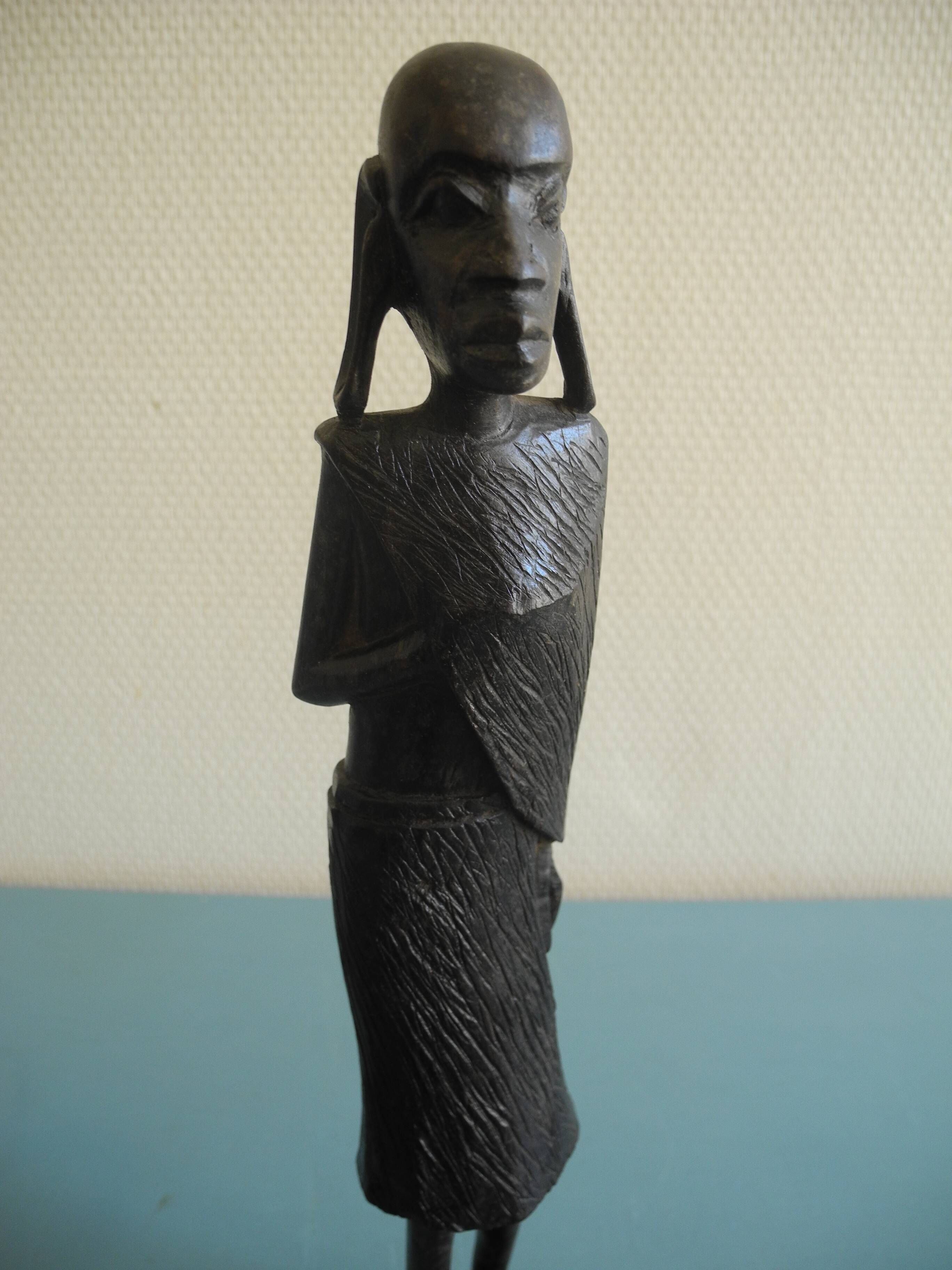 old wooden statuette african art ethnic vintage African wooden statue