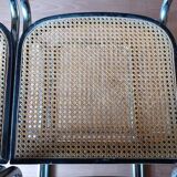 Set of 5 B32 Cesca chairs black lacquer by Marcel Breuer 80s Made in Italy