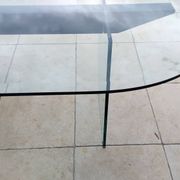 Vintage 1970s Italian design glass dining table.