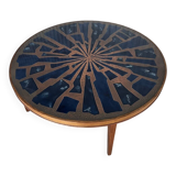 Rare enamel & copper coffee table