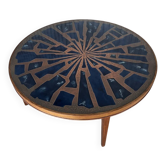 Table basse en émail et cuivre rare