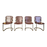 Vintage dining chairs by Willy Rizzo for Cidue - set of 4 - 1970s