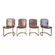 Vintage dining chairs by Willy Rizzo for Cidue - set of 4 - 1970s