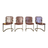 Chaises de salle à manger vintage par Willy Rizzo pour Cidue - ensemble de 4 - années 1970