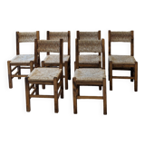 Six straw chairs