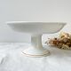 Vintage pedestal dish Blue Iron Earth St Amand French