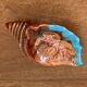 Cendrier barbotine en forme de coquillage Vallauris vintage