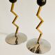 Pair of brass candle holders