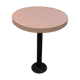Table bistro pied métal plateau formica marron clair