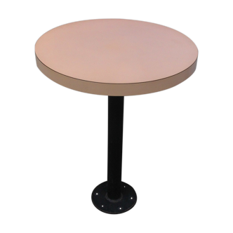 Table bistro foot metal tray formica light brown