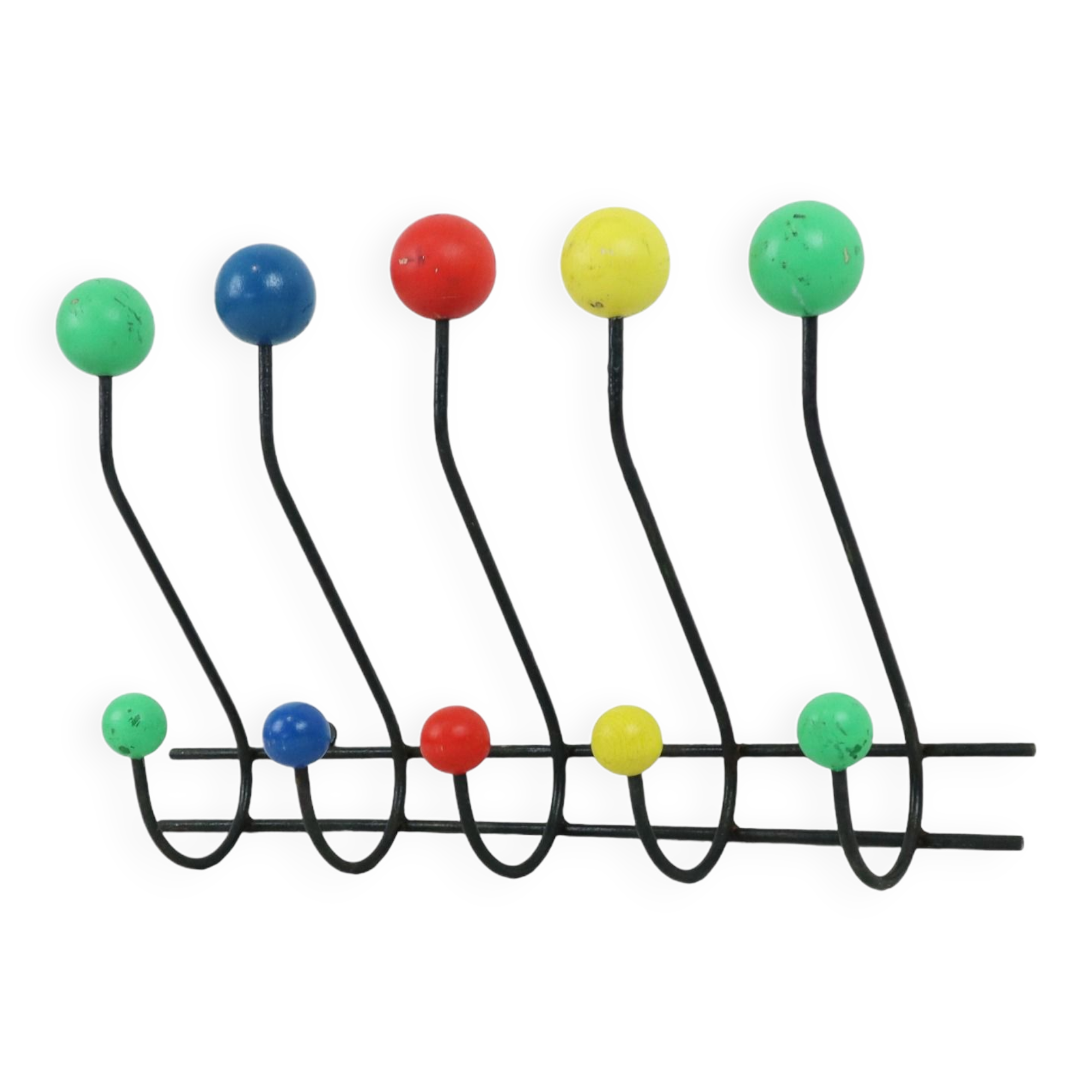 Mid century modern coat rack metal colored balls 60cm
