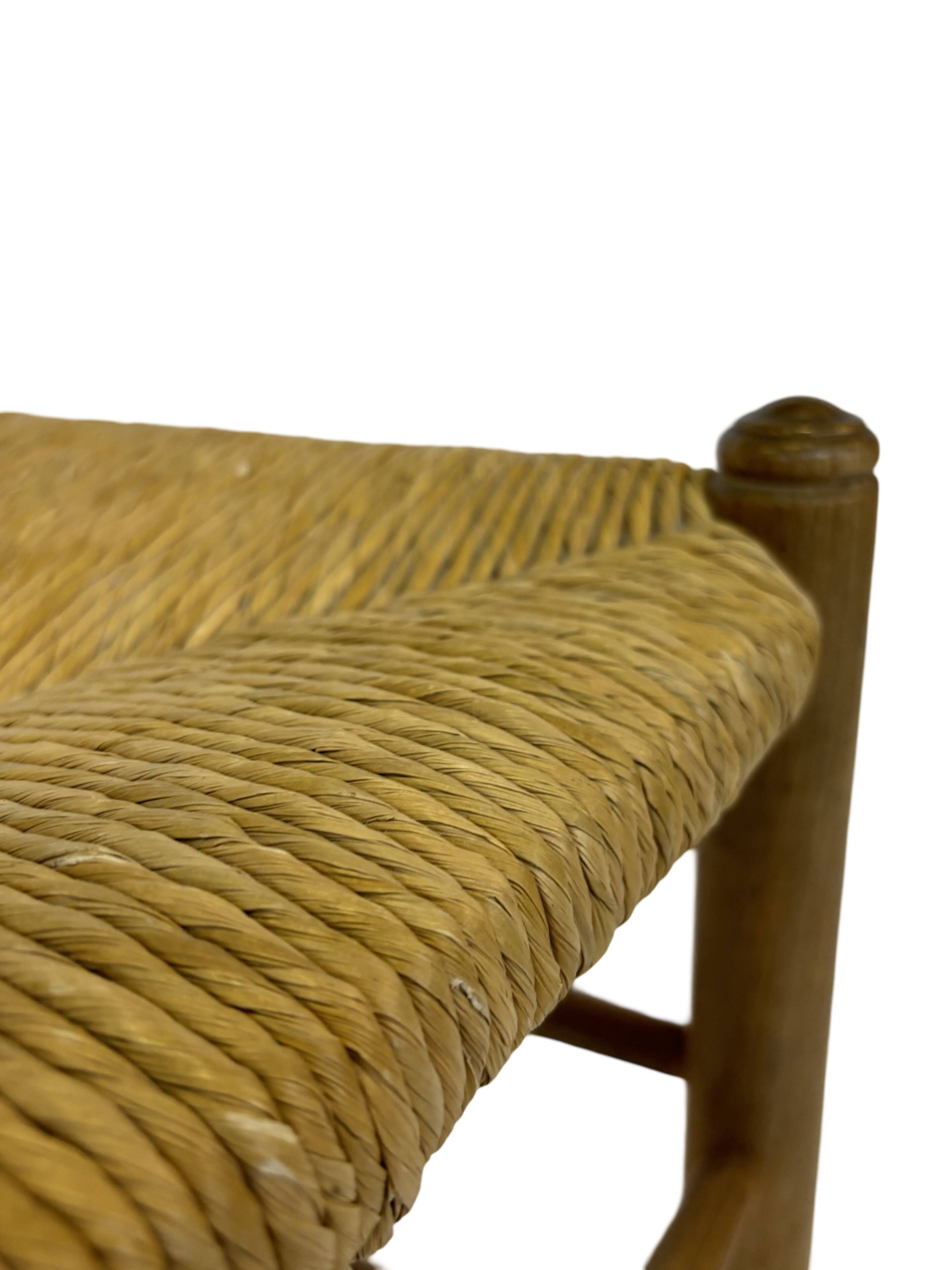 Vintage Danish papercord stool rope beech mid century '60s design
