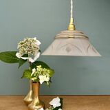 Vintage frosted glass lampshade pendant light