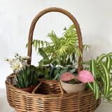 Bar basket or plant holder in woven wicker