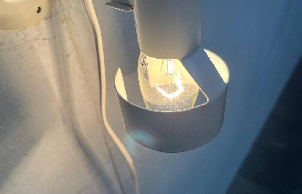 Minimalist table lamp from the postmodern space age by Ikea, 1980s.