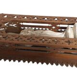 Carved wooden altar chapel shape with virgin al child h 58 cm religion