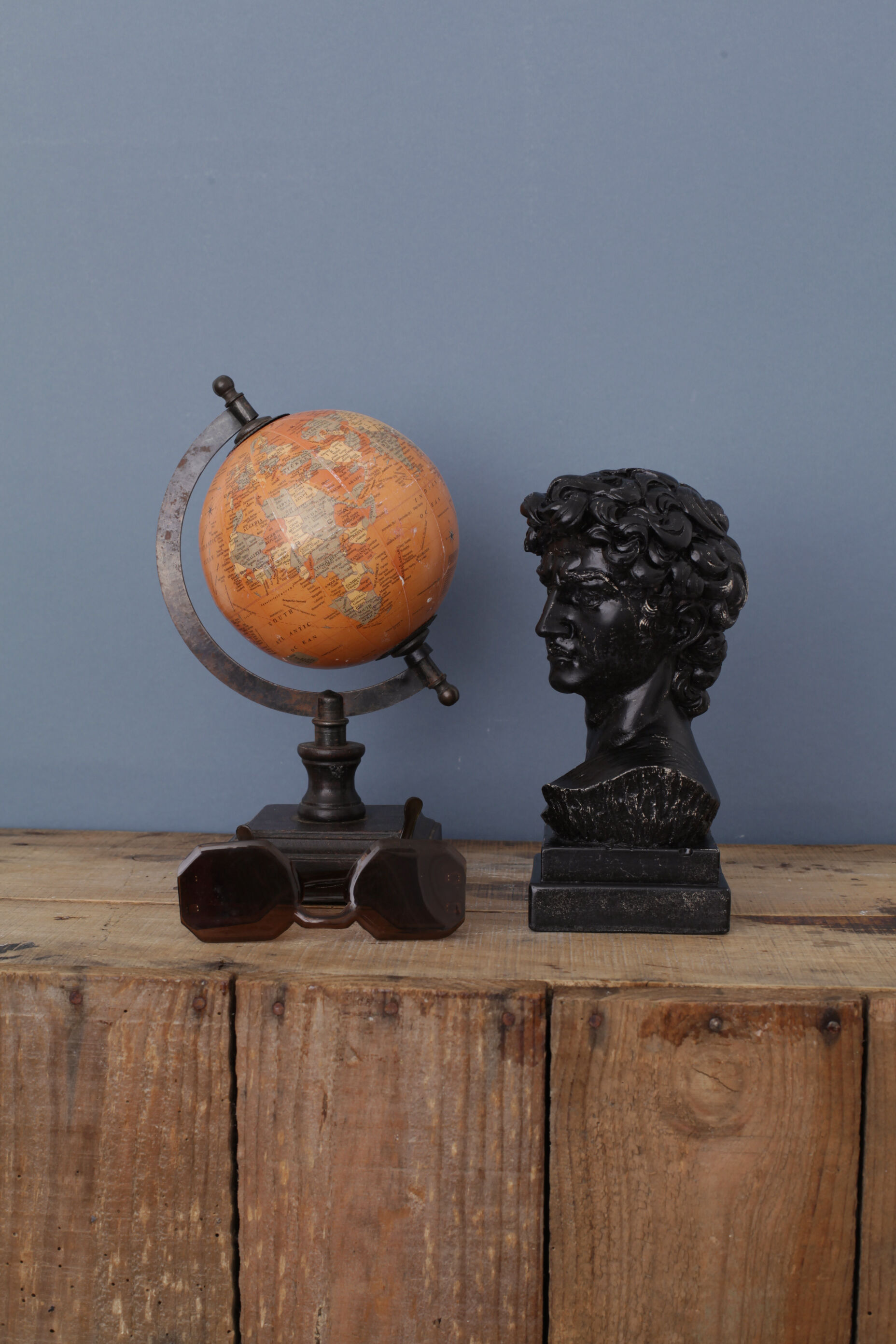 David head in black waxed bean