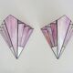 Pair of vintage Tiffany-style Art Deco glass paste wall sconces