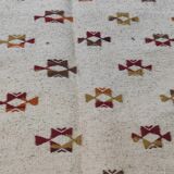 Tapis tissés main blanc et marron 125x180cm