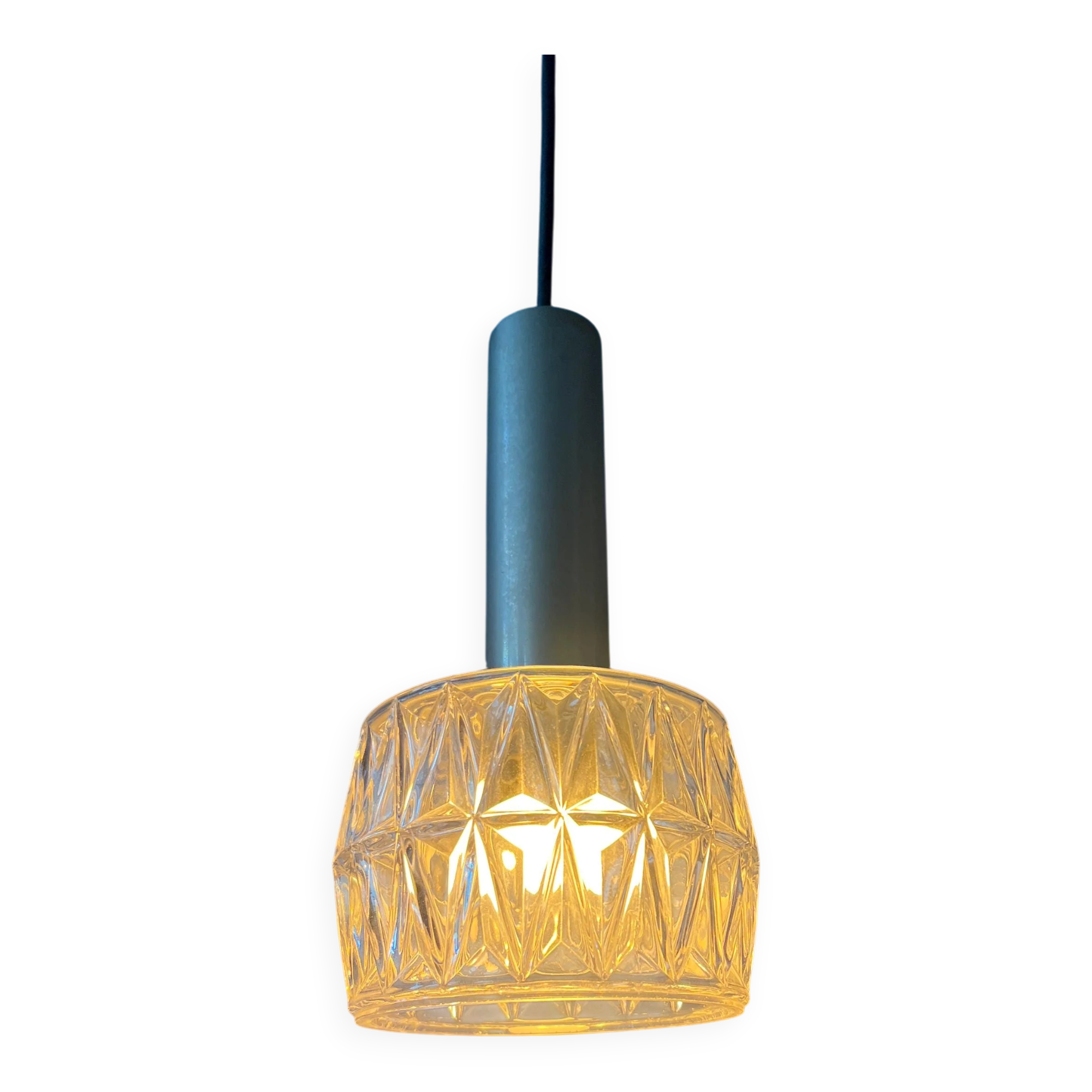 Mid-Century Crystal Glass Pendant