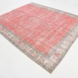 7x9 Turkish Soft Red Bordered Rug, 220x272 Cm