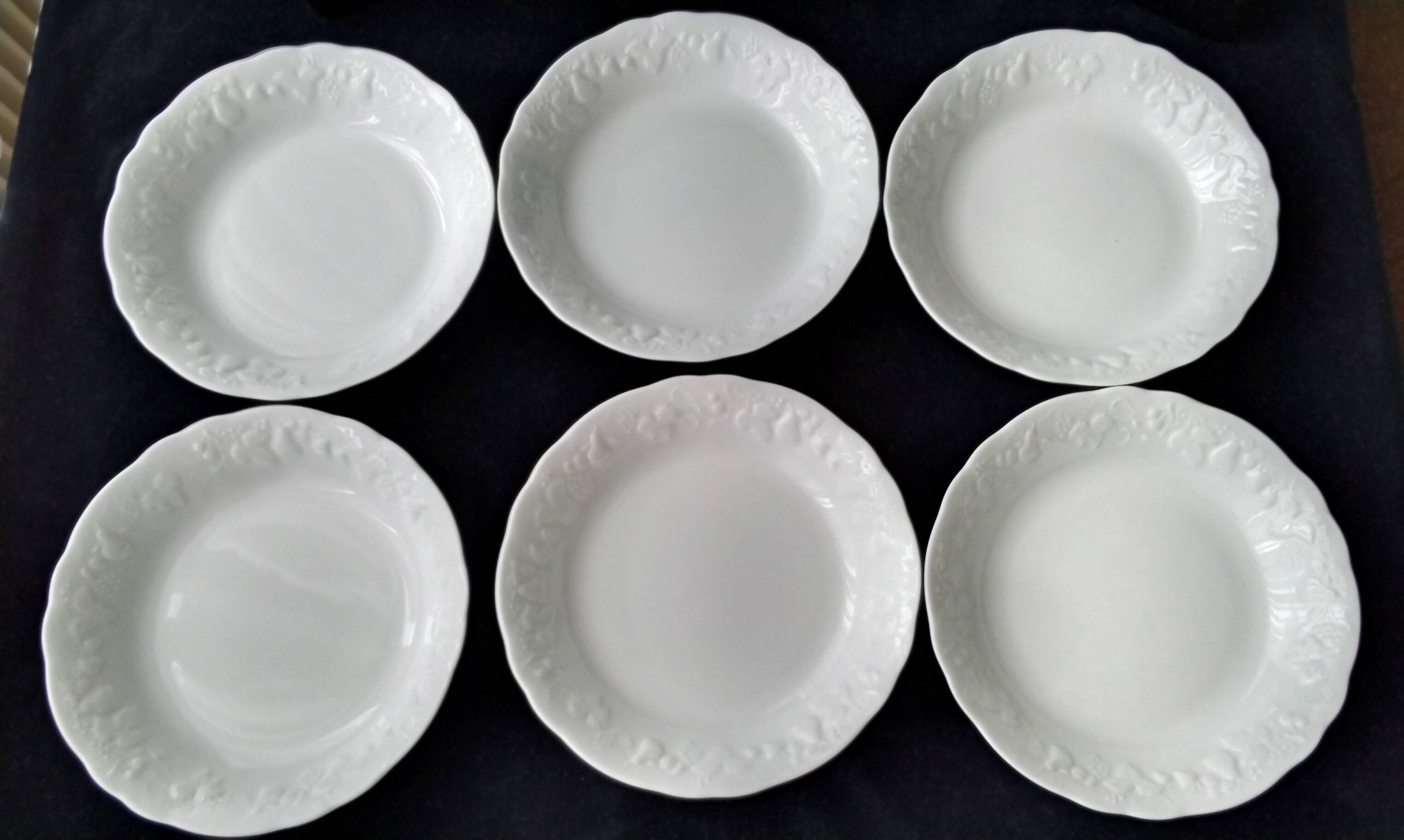 6 deep plates, with a calotte in Limoges porcelain by Ph. Deshoulières