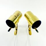 Pair of Scandinavian Polished Brass Wall Lights Model V-324 by Hans-Agne Jakobsson, Sweden, 1960s