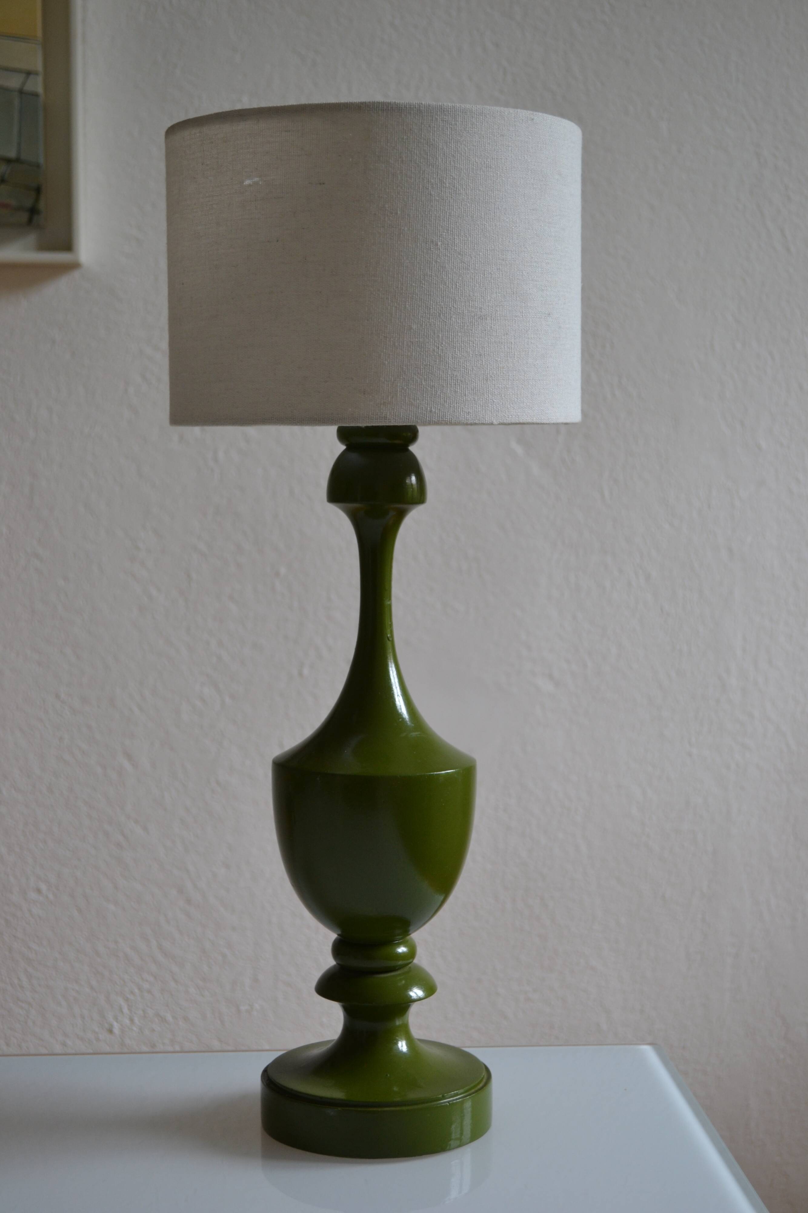 Vintage olive green lamp base circa 1970