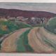 Painting oil on landscape panel early twentieth century