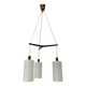 Mid-century design pendant lamp teak and opaline glass , 1970s