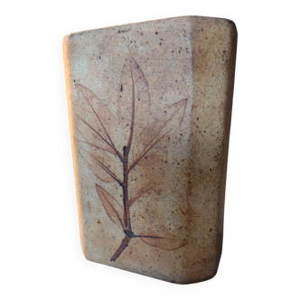 Vase Vallauris herbarium signed Leduc