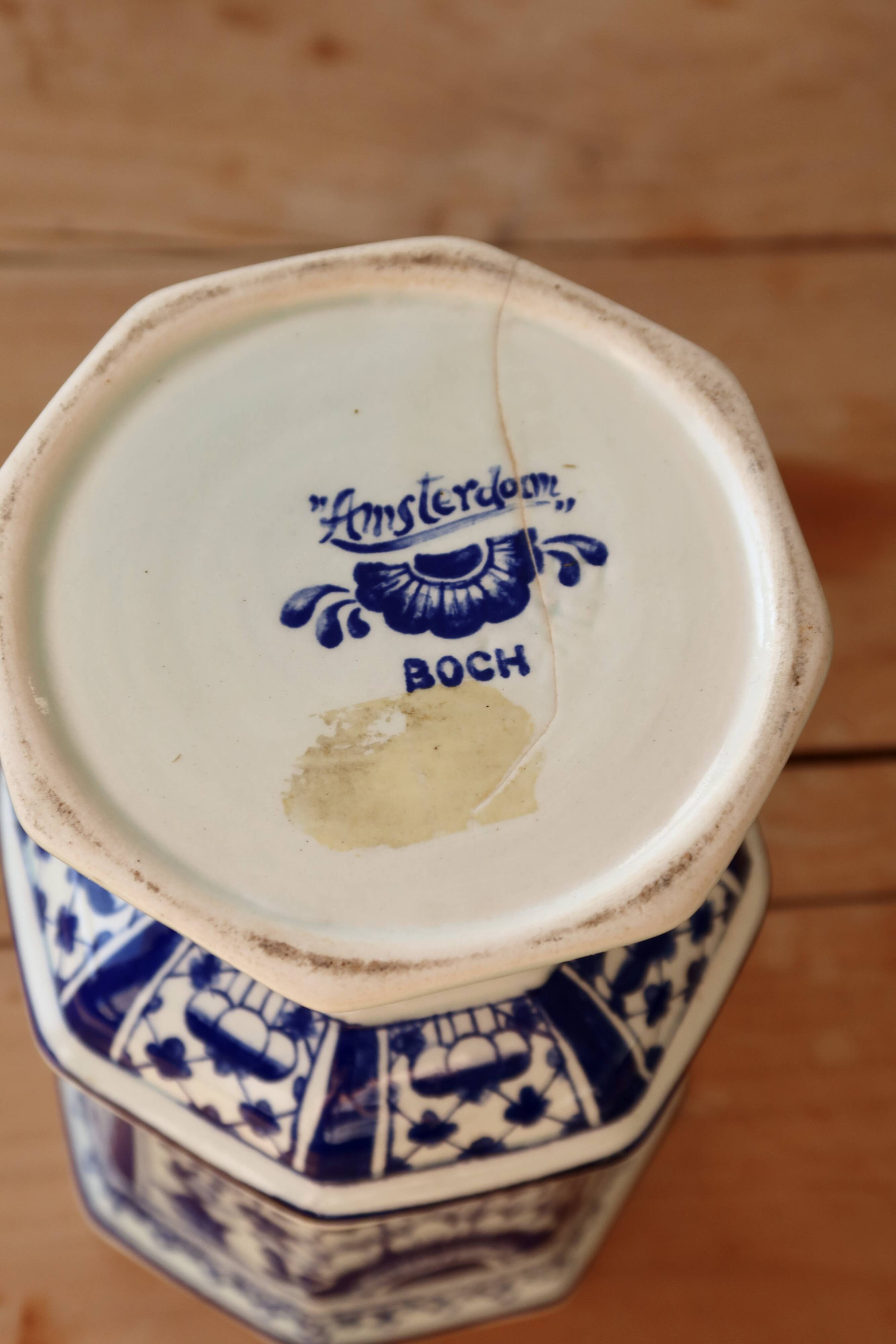 Small antique Boch vase Amsterdam model