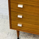 Vintage teak chest of drawers with 4 drawers from the 1960s in G-Plan style.