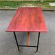 Bureau scandinave en bois et acier noir 1960 avec 2 tiroirs
