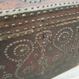 Old wooden and leather chest