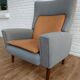 Danish designed armchair 70's, wool, nubuck leather, completely renovated