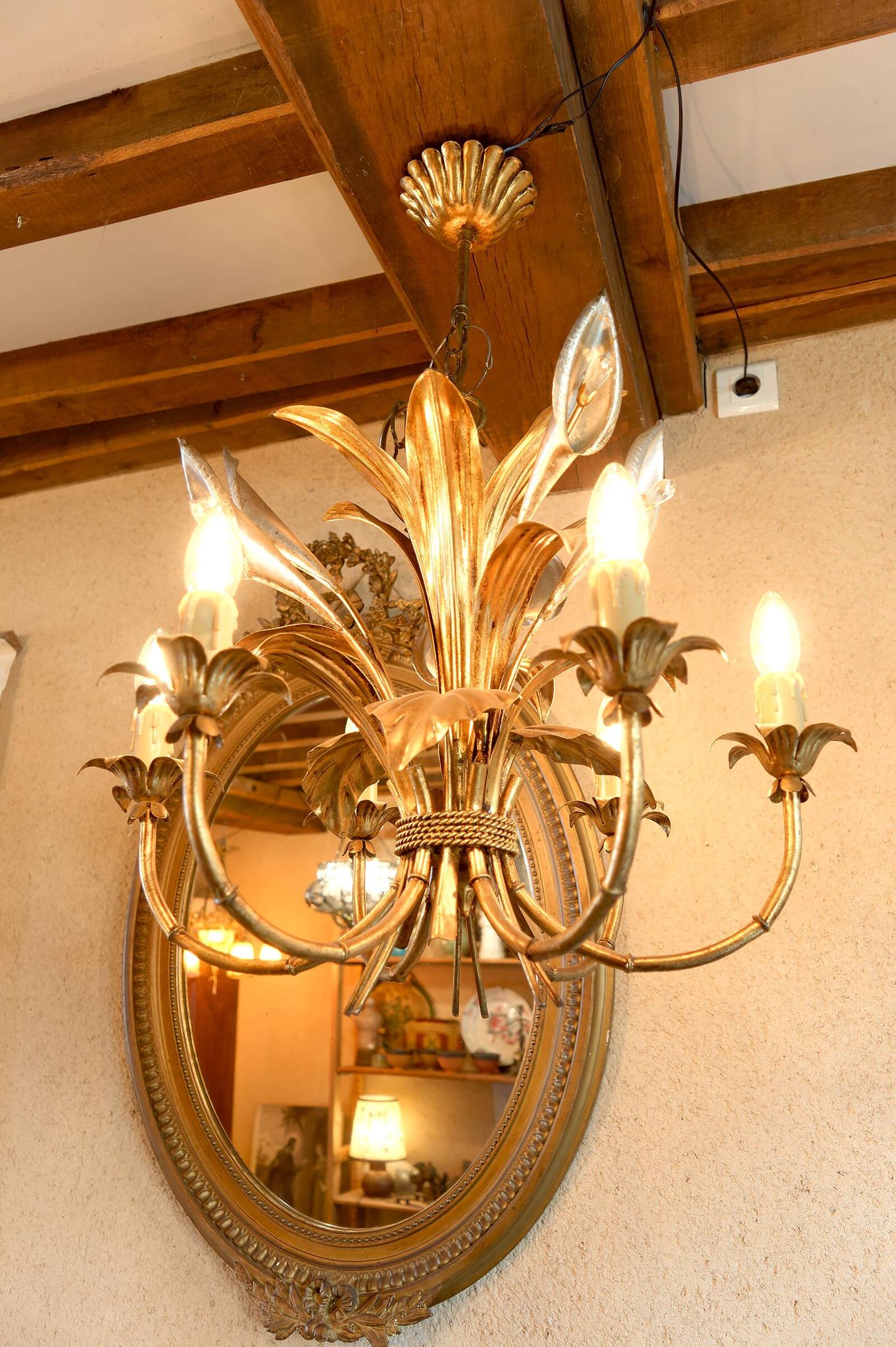 “Calla Lily” Chandelier by Hans Kögl, Hollywood Regency, c. 1970,