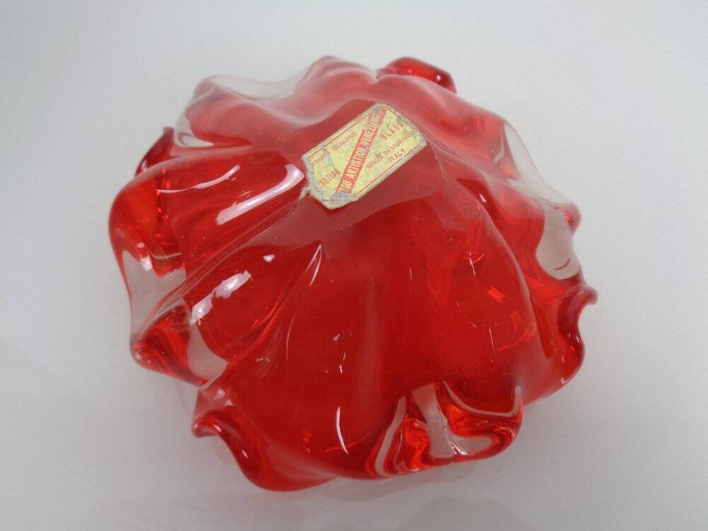 Vintage Italian Red Murano Glass Bowl, 1960s