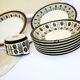 Lot of 2 dishes, 7 hollow plates, ramekin and sausage Boch Belgium, Nut collection