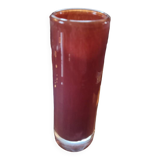 Brown cylinder vase in thick glass
