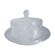 Cloche en verre ciselé et son plat