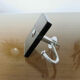 Chrome metal hook and smoked glass 70s