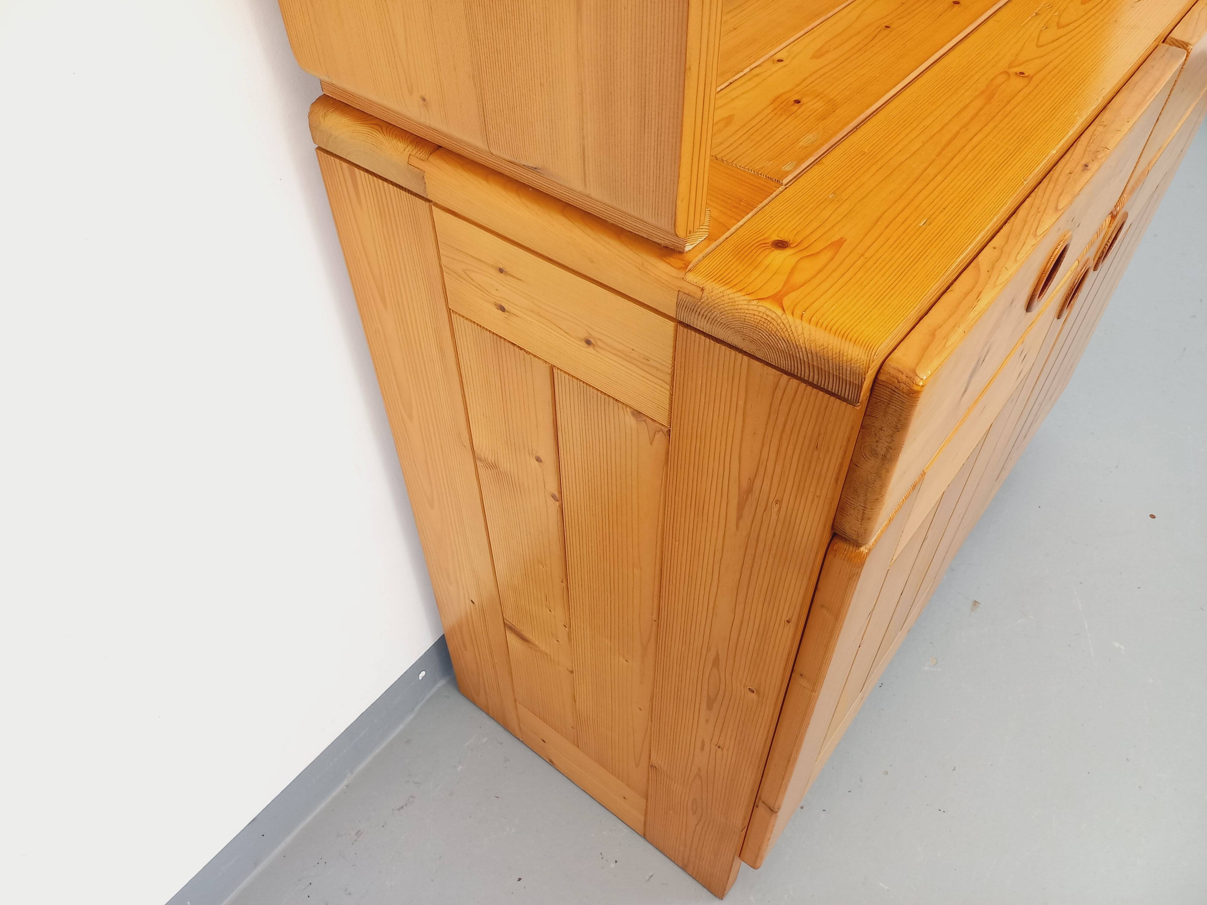 Charlotte Perriand Les Arcs vintage pine storage unit from the 60s 70s