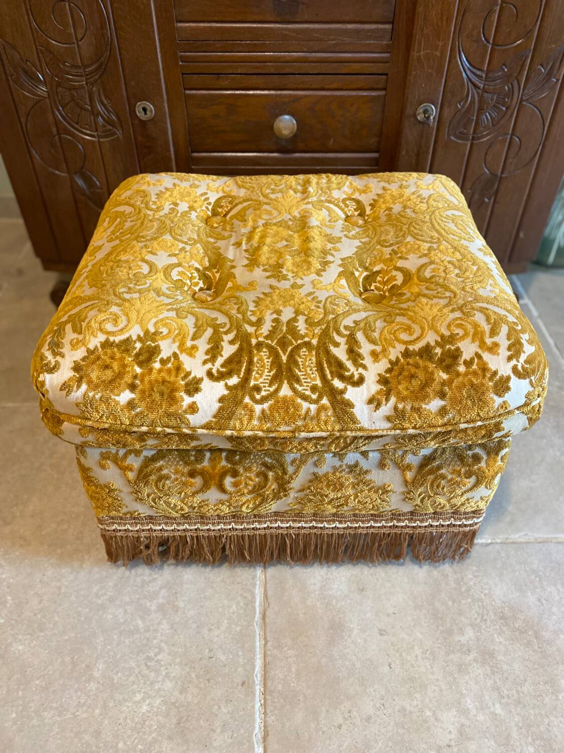 Vintage pouf or footrest