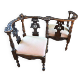 Confident, Renaissance chair, in carved walnut